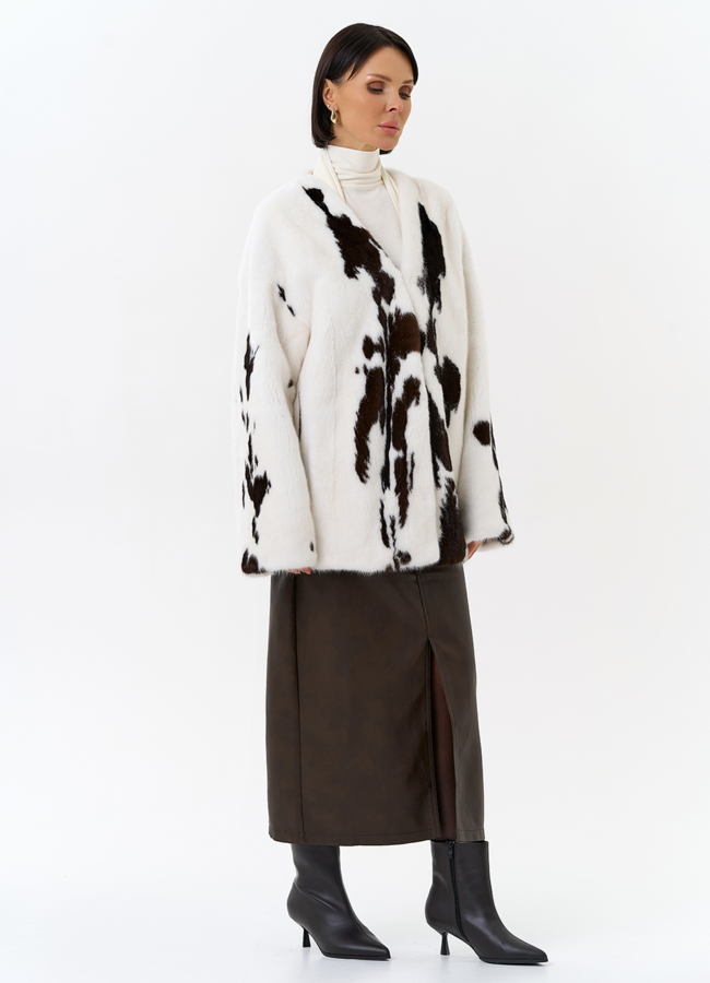 Жакет из меха норки в расцветке 