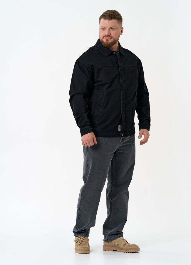 Мужская джинсовая куртка черного цвета модель № 27321 в рассрочку