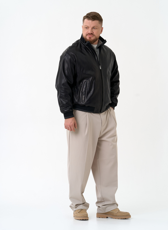 Мужская куртка бомбер из натуральной кожи