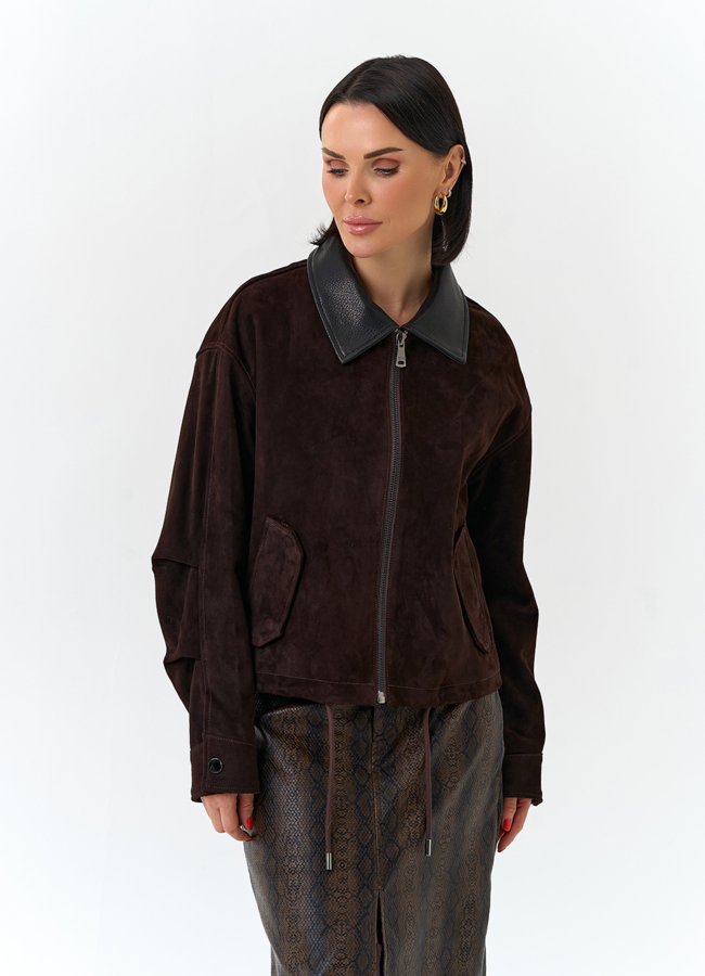 Женская куртка из натуральной замши модель № 32532 в кредит