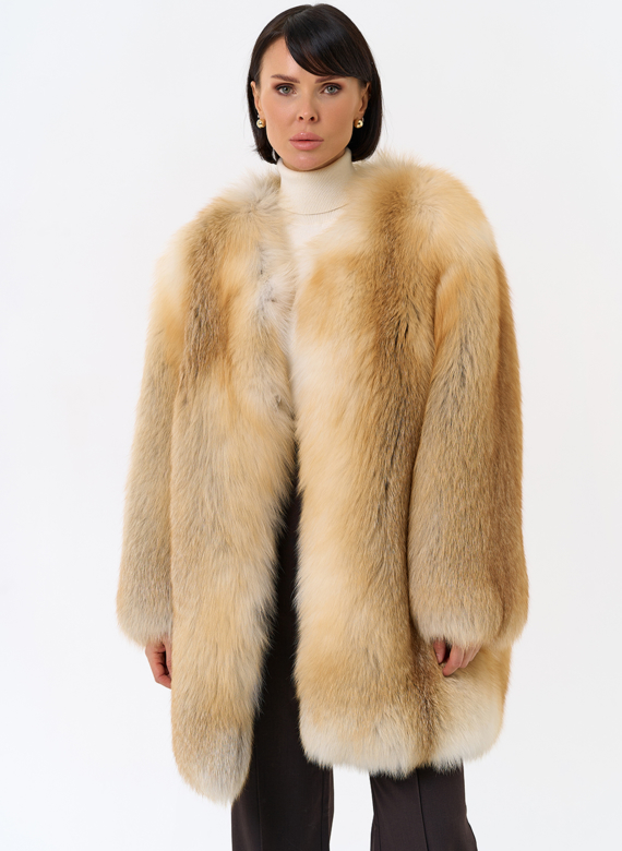 Шуба из рыжей лисы