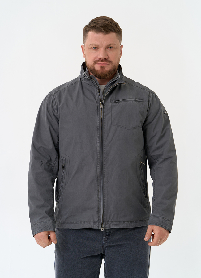 Мужская куртка ветровка с воротником стойкой модель № 32521 меха малина