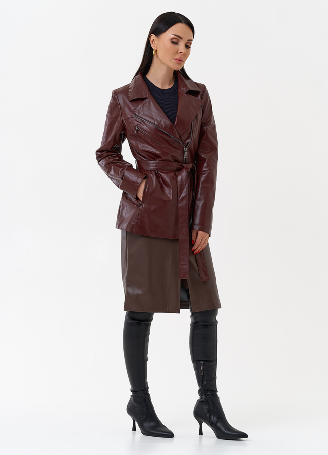 фото Куртка женская бордового цвета модель № 80219