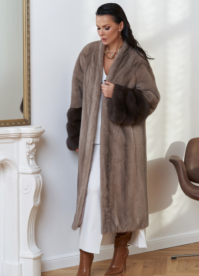 Шуба из меха скандинавской норки модель № 28634 в кредит