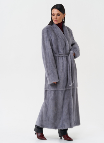 Длинная шуба из меха норки