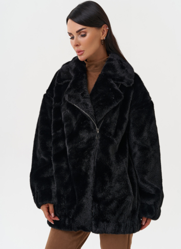 Женская шуба из эко меха со съёмными рукавами