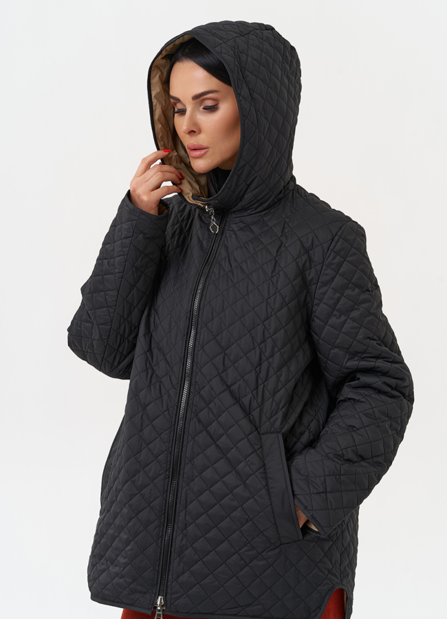 Женская двухсторонняя куртка с капюшоном модель № 30016 универмаг малина