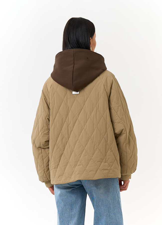 фото Женская куртка с трикотажным капюшоном модель № 32838