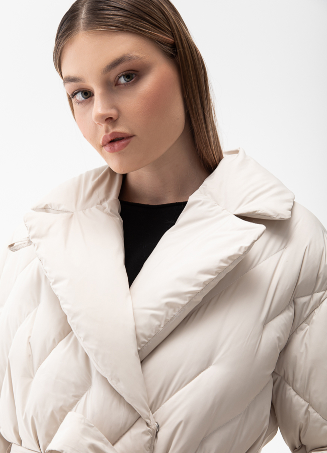 Женский пуховик с английским воротником модель № 28381 универмаг малина