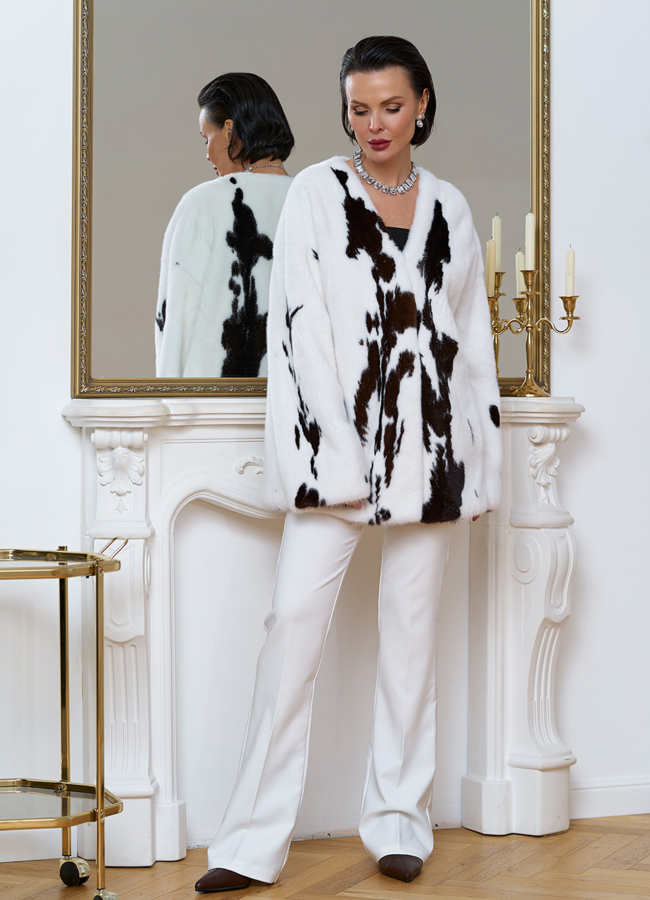 фото Жакет из меха норки в расцветке 