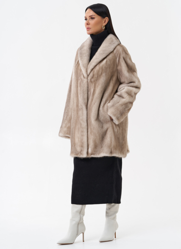 Норковая шуба с воротником