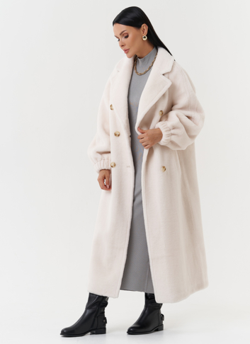 Двубортное пальто из шерсти