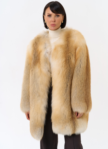 Шуба из рыжей лисы