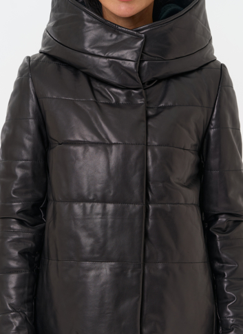 Теплая куртка из натуральной кожи