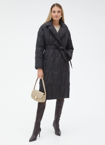 Женский пуховик с английским воротником