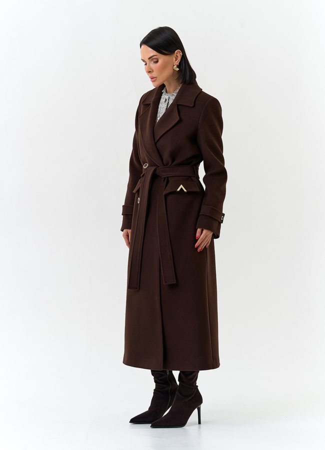 Женское пальто с английским воротником модель № 32644 универмаг малина