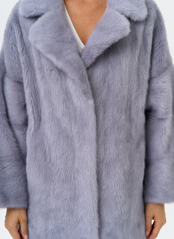 Куртка из меха норки с английским воротником