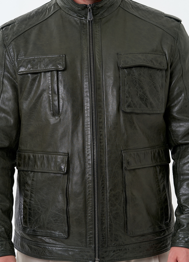 Мужская куртка из натуральной кожи модель № 32547 универмаг малина