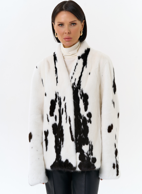 Жакет из меха норки в расцветке "ягуар"