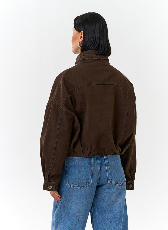 Женская короткая джинсовая куртка