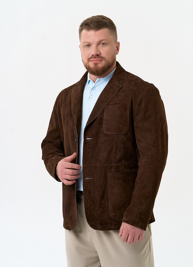 Мужской пиджак из натуральной замши модель № 32745 универмаг малина